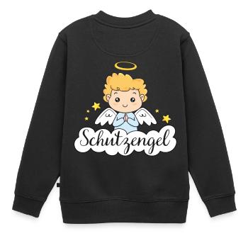 Schutzengel - Kinder Premium Organic Sweatshirt - Schwarz - Hinten - AI Model Kid Female (0cm)