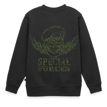 Armee - Kinder Premium Organic Sweatshirt - Schwarz - Hinten - AI Model Kid Female (0cm)