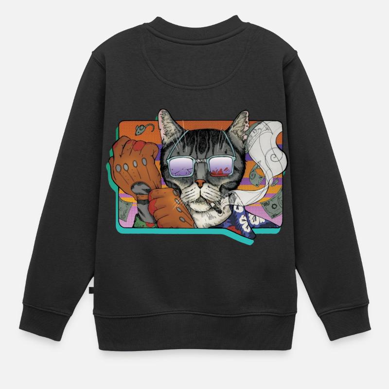 Cat crime dans Shades - Sweat Premium enfant bio - noir