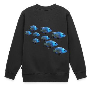 grouper perch fish - Kids Premium Organic Sweatshirt - black - Back - AI Model Kid Female (0cm)