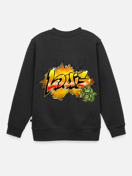 Louis Graffiti - Kinder Premium Organic Sweatshirt - Schwarz