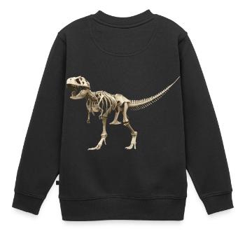 T-rex Skelett - Kinder Premium Organic Sweatshirt - Schwarz - Hinten - AI Model Kid Female (0cm)