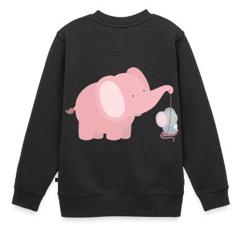 amitié inhabituelle - Sweat Premium enfant bio - noir - Dos - AI Model Kid Female (0cm)