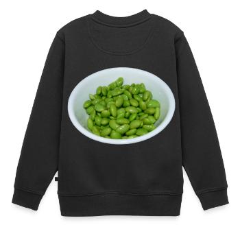 soybeans soja haricots veggie - Sweat Premium enfant bio - noir - Dos - AI Model Kid Female (0cm)