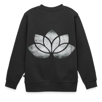 yoga lotus blume silber - Kinder Premium Organic Sweatshirt - Schwarz - Hinten - AI Model Kid Female (0cm)