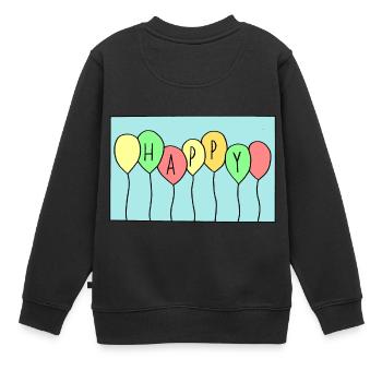 ball - Kids Premium Organic Sweatshirt - black - Back - AI Model Kid Female (0cm)