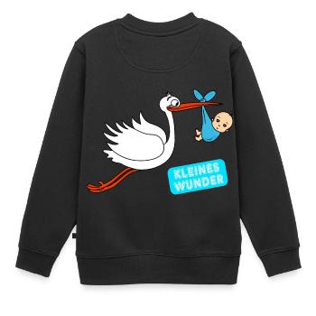 Kleines Wunder Junge Baby Babys Schwangerschaft - Kinder Premium Organic Sweatshirt - Schwarz - Hinten - AI Model Kid Female (0cm)