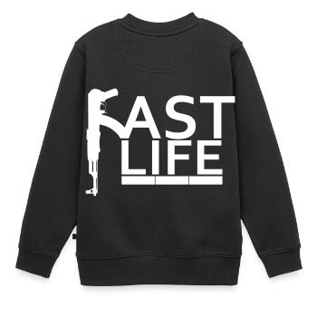Fast Life - Kinder Premium Organic Sweatshirt - Schwarz - Hinten - AI Model Kid Female (0cm)