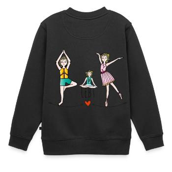 Die Hüterin der Kinder-Bewegung - Kinder Premium Organic Sweatshirt - Schwarz - Hinten - AI Model Kid Female (0cm)