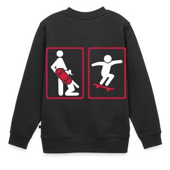 skateboard - Sweat Premium enfant bio - noir - Dos - AI Model Kid Female (0cm)
