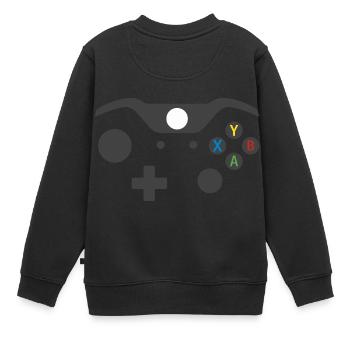 Manette de jeux vidéo 2 - Sweat Premium enfant bio - noir - Dos - AI Model Kid Female (0cm)