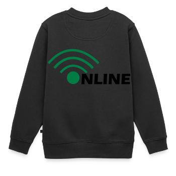 Online - Kinder Premium Organic Sweatshirt - Schwarz - Hinten - AI Model Kid Female (0cm)