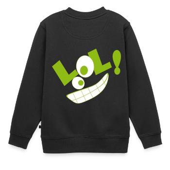 LOL! grün - Kinder Premium Organic Sweatshirt - Schwarz - Hinten - AI Model Kid Female (0cm)