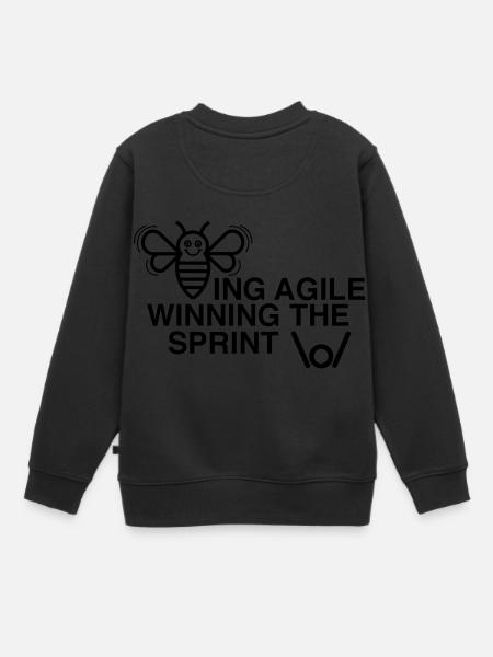 ÊTRE AGILE GAGNER LE SPRINT - Sweat Premium enfant bio - noir