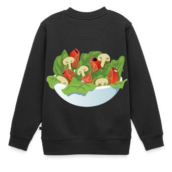 Salat - Kinder Premium Organic Sweatshirt - Schwarz - Hinten - AI Model Kid Female (0cm)