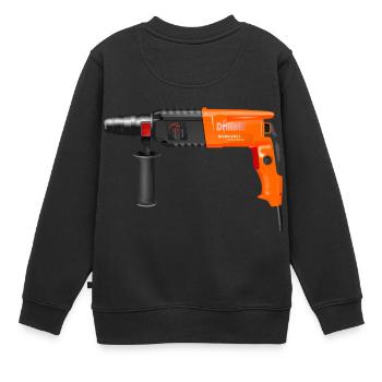 Bohrmaschine - Kinder Premium Organic Sweatshirt - Schwarz - Hinten - AI Model Kid Female (0cm)