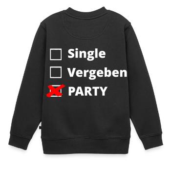 Party - Kinder Premium Organic Sweatshirt - Schwarz - Hinten - AI Model Kid Female (0cm)