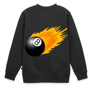 8 balle - Sweat Premium enfant bio - noir - Dos - AI Model Kid Female (0cm)