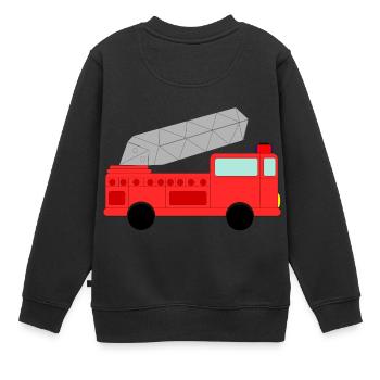 feu de pompier pompier pompier camion de pompier - Sweat Premium enfant bio - noir - Dos - AI Model Kid Female (0cm)