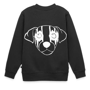 Black Metal chien - Sweat Premium enfant bio - noir - Dos - AI Model Kid Female (0cm)