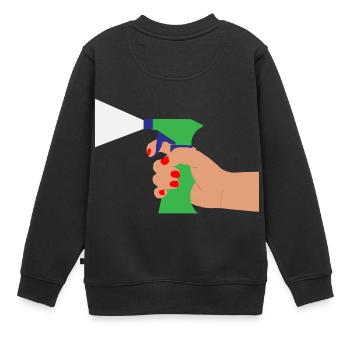 putzen cleaning putzfrau broom wischmop46 - Kinder Premium Organic Sweatshirt - Schwarz - Hinten - AI Model Kid Female (0cm)