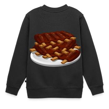 spare ribs fleisch schweinefleisch lebensmittel - Kinder Premium Organic Sweatshirt - Schwarz - Hinten - AI Model Kid Female (0cm)