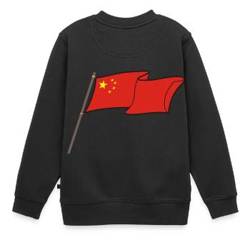 Flagge China T-Shirt Chinesische Fahne Geschenk - Kinder Premium Organic Sweatshirt - Schwarz - Hinten - AI Model Kid Female (0cm)