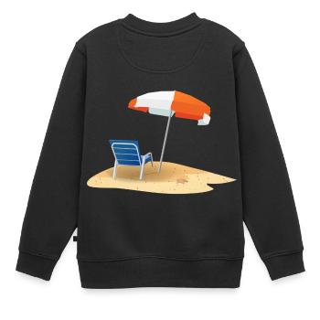 plage - Sweat Premium enfant bio - noir - Dos - AI Model Kid Female (0cm)