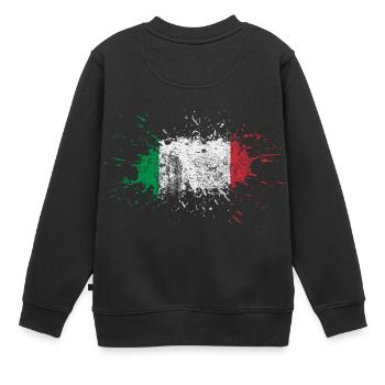 Italie drapeau cadeau drapeau italien - Sweat Premium enfant bio - noir - Dos - AI Model Kid Female (0cm)