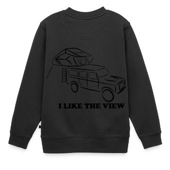 Defender avec tente de toit, tente de toit, nomades de tente de toit - Sweat Premium enfant bio - noir - Dos - AI Model Kid Female (0cm)