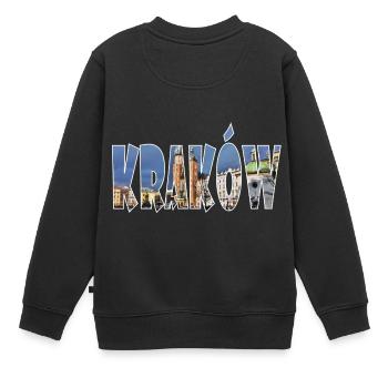 Cracovie Pologne - Sweat Premium enfant bio - noir - Dos - AI Model Kid Female (0cm)