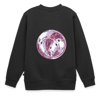 billet de 500 euros - Sweat Premium enfant bio - noir - Dos - AI Model Kid Female (0cm)