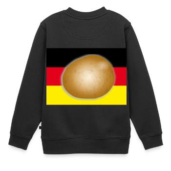 Deutschlandflagge Kartoffel - Kinder Premium Organic Sweatshirt - Schwarz - Hinten - AI Model Kid Female (0cm)