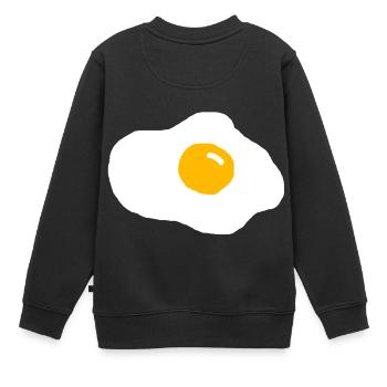 Œufs au plat - Sweat Premium enfant bio - noir - Dos - AI Model Kid Female (0cm)