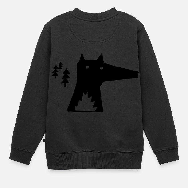 Fuchs Wald Zeichnung - Kinder Premium Organic Sweatshirt - Schwarz