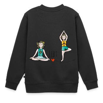 Die Hüterin der Kinder - in Bewegung - Kinder Premium Organic Sweatshirt - Schwarz - Hinten - AI Model Kid Female (0cm)