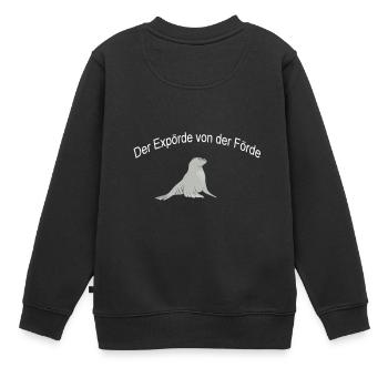 Seehund - Kinder Premium Organic Sweatshirt - Schwarz - Hinten - AI Model Kid Female (0cm)
