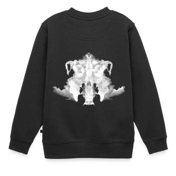 Rorschach Tafel 4/10 invertiert - Kinder Premium Organic Sweatshirt - Schwarz - Hinten - AI Model Kid Female (0cm)