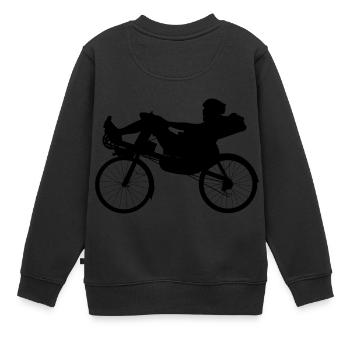 Liegerad Liegefahrrad Fahrrad Radsport Zweirad - Kinder Premium Organic Sweatshirt - Schwarz - Hinten - AI Model Kid Female (0cm)