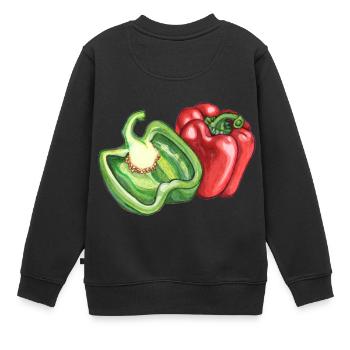 Paprika - Kinder Premium Organic Sweatshirt - Schwarz - Hinten - AI Model Kid Female (0cm)