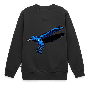 Colibri insecte nectar cadeau enfants hummingbird - Sweat Premium enfant bio - noir - Dos - AI Model Kid Female (0cm)