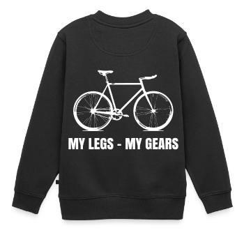 MES JAMBES MES ENGINS - Sweat Premium enfant bio - noir - Dos - AI Model Kid Female (0cm)
