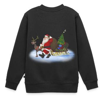 Le Père Noël arrive - Sweat Premium enfant bio - noir - Dos - AI Model Kid Female (0cm)
