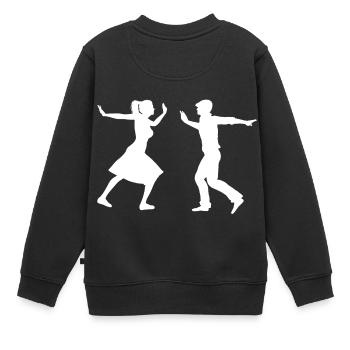 Lindy Hop Swing Tanzen Geschenk Tanz Shag Boogie - Kinder Premium Organic Sweatshirt - Schwarz - Hinten - AI Model Kid Female (0cm)