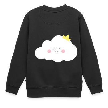 cloud - Kids Premium Organic Sweatshirt - black - Back - AI Model Kid Female (0cm)