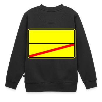 Panneau de signalisation Icône - Sweat Premium enfant bio - noir - Dos - AI Model Kid Female (0cm)