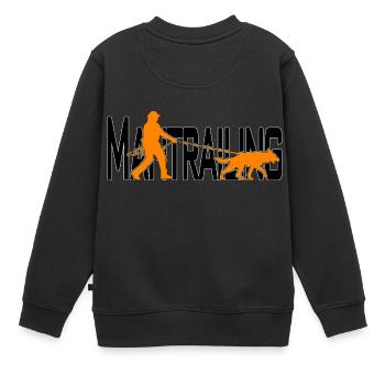 Mantrailing Orange/Schwarz - Kinder Premium Organic Sweatshirt - Schwarz - Hinten - AI Model Kid Female (0cm)