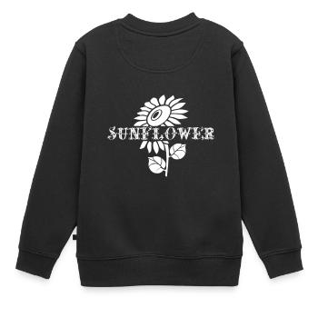 sonnenblume - Kinder Premium Organic Sweatshirt - Schwarz - Hinten - AI Model Kid Female (0cm)