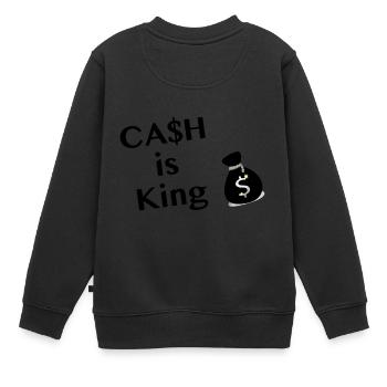 Cash is King - Kinder Premium Organic Sweatshirt - Schwarz - Hinten - AI Model Kid Female (0cm)