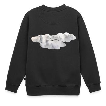 Wolken - Kinder Premium Organic Sweatshirt - Schwarz - Hinten - AI Model Kid Female (0cm)